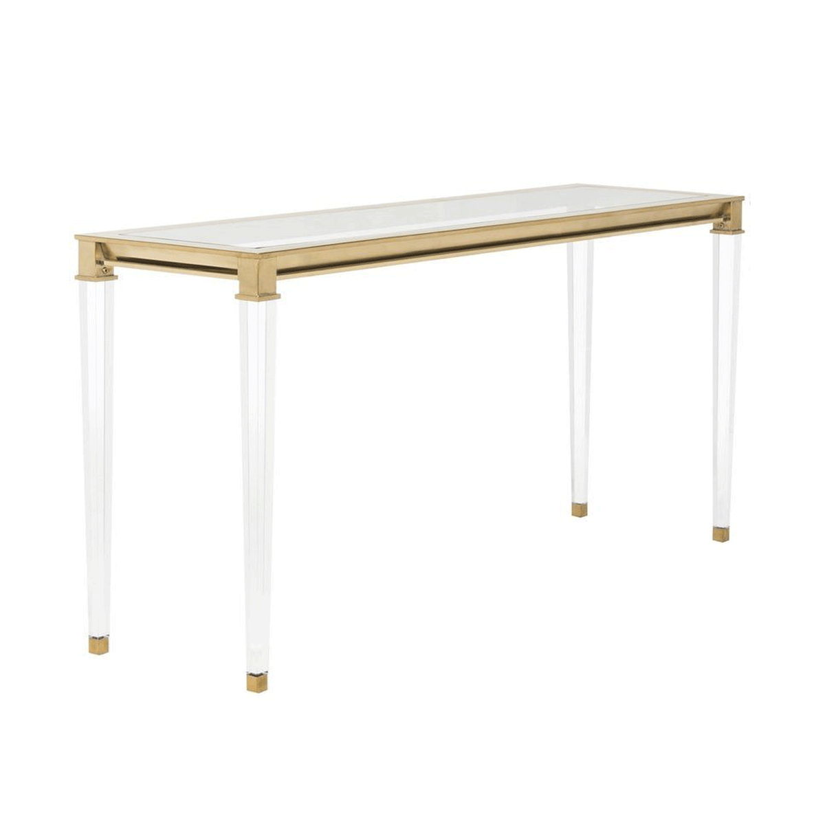 Gold acrylic deals console table