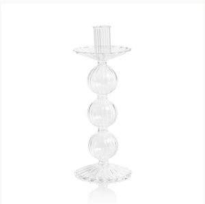 Luisa Glass Taper Candle Holder-8.75”H