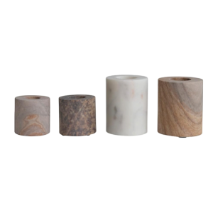 Stone Cylinder Candle Holders