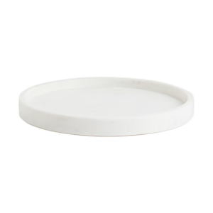 Round Marble Tray - Whitw