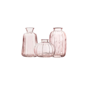 Set of 3 Pink Bud Vases