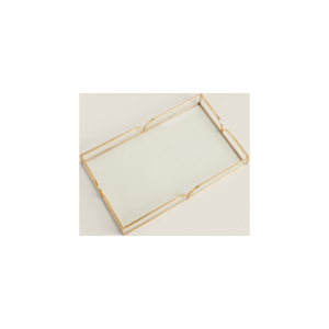 Glass and Metal Gold Tray