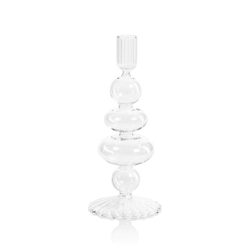 Trulli Glass Taper Candle Holder-8.25”