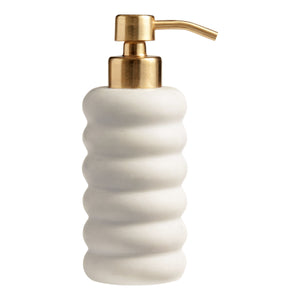 White Marble Ribbed Liquid Soap Dispenser